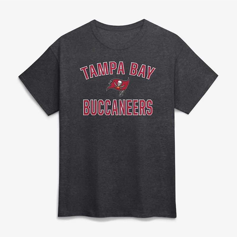 T-shirt homme en coton anthracite avec logo des Buccaneers de Tampa Bay et arche la victoire