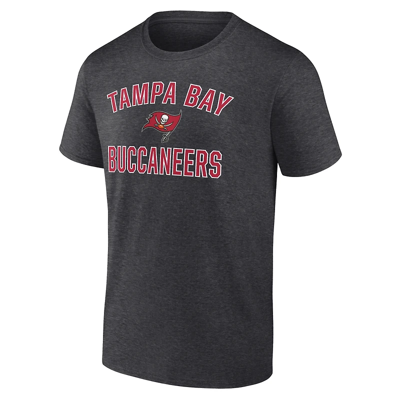Men's Logo Athletic Charcoal Tampa Bay Buccaneers Cotton Victory Arch T-Shirt