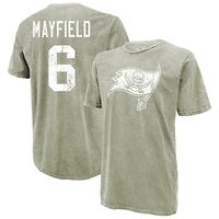 Men's Majestic Threads Baker Mayfield Moss Green Tampa Bay Buccaneers Mineral Wash Name & Number T-Shirt