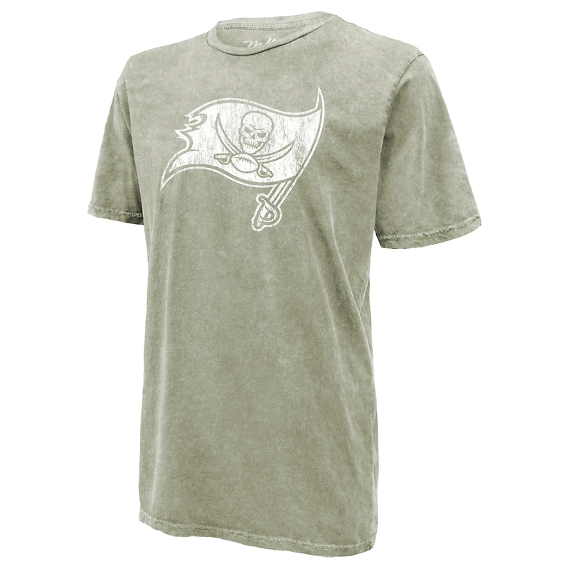 T-shirt Majestic Threads Baker Mayfield vert mousse Tampa Bay Buccaneers, délavage minéral, nom et numéro
