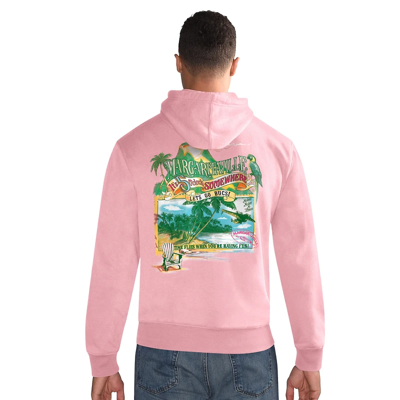 Men's Margaritaville Orange Tampa Bay Buccaneers Time Flies Garment Dyed Pullover Hoodie