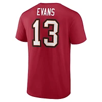 T-shirt rouge Mike Evans pour homme avec nom et numéro de joueur des Buccaneers Tampa Bay