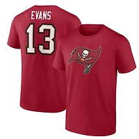 T-shirt rouge Mike Evans pour homme avec nom et numéro de joueur des Buccaneers Tampa Bay