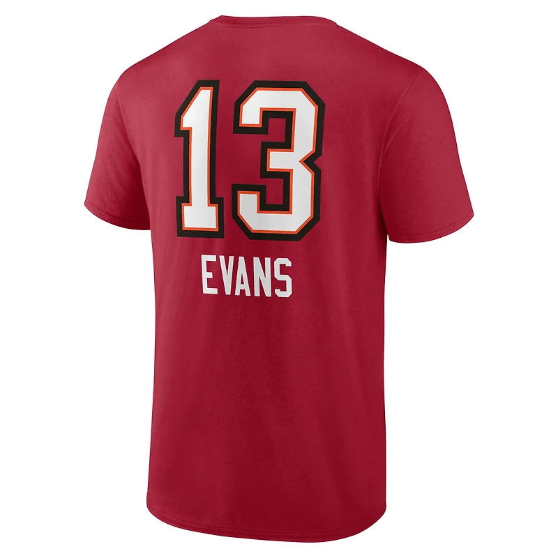 Men's Mike Evans Red Tampa Bay Buccaneers Team Wordmark Name & Number T-Shirt