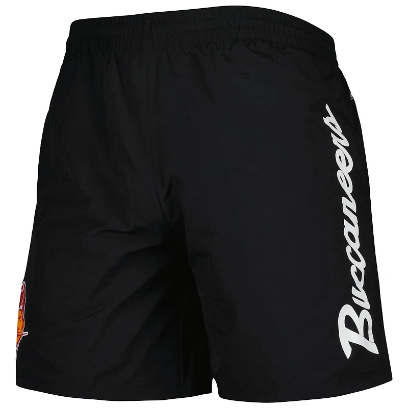 Men's Mitchell & Ness Black Tampa Bay Buccaneers Team Essentials Nylon Shorts