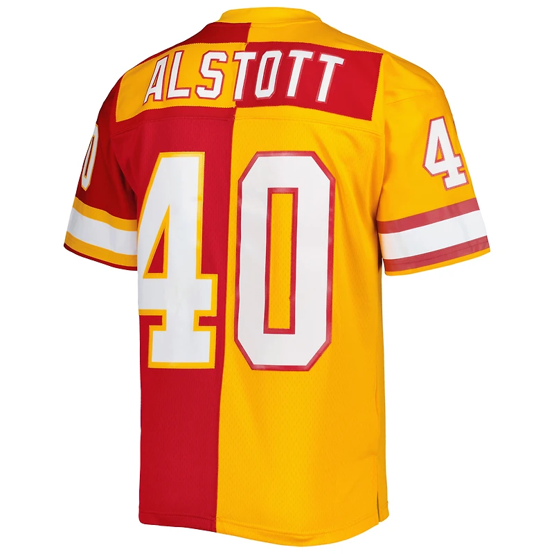 Maillot réplique Mitchell & Ness Mike Alstott orange/rouge Tampa Bay Buccaneers 1996 Split Legacy pour hommes