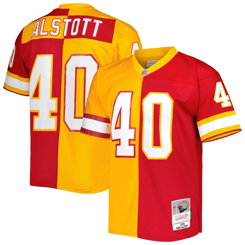 Maillot réplique Mitchell & Ness Mike Alstott orange/rouge Tampa Bay Buccaneers 1996 Split Legacy pour hommes