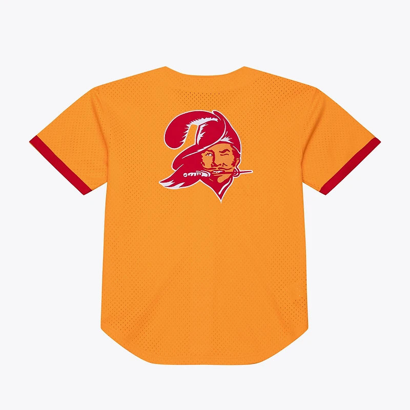 Men's Mitchell & Ness Orange Tampa Bay Buccaneers Head Coach Mesh Full-Button Fashion Jersey