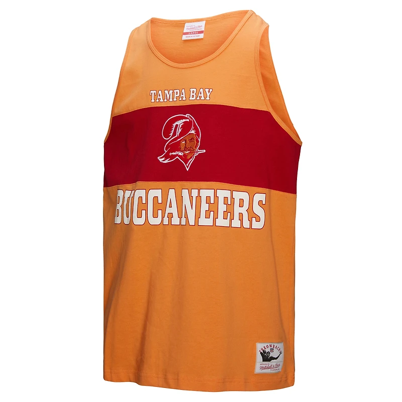 Men's Mitchell & Ness Orange Tampa Bay Buccaneers Retro Colorblock Tank Top