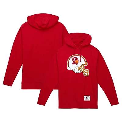 Men's Mitchell & Ness Red Tampa Bay Buccaneers Helmet Logo Vintage Pullover Hoodie