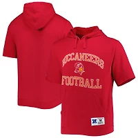Men's Mitchell & Ness Scarlet Tampa Bay Buccaneers Washed Short Sleeve Pullover Hoodie