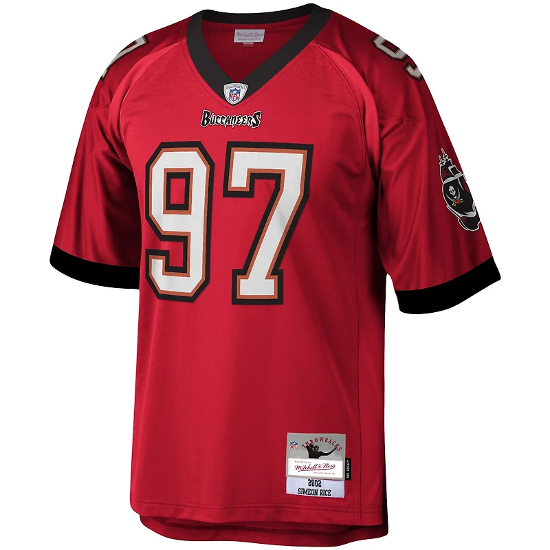 Maillot réplique Mitchell & Ness Simeon Rice rouge Tampa Bay Buccaneers Legacy pour hommes