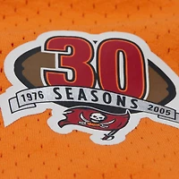 Haut en maille orange pour homme, joueur retraité des Buccaneers de Tampa Bay, nom et numéro, Mitchell & Ness Warren Sapp