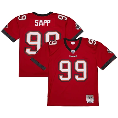 Maillot réplique rouge de l'héritage 2002 des Buccaneers Tampa Bay Mitchell & Ness Warren Sapp pour homme
