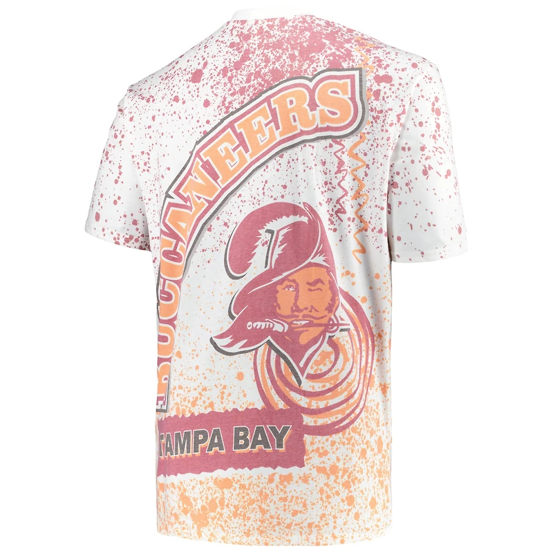 Men's Mitchell & Ness White Tampa Bay Buccaneers Big Tall Allover Print T-Shirt