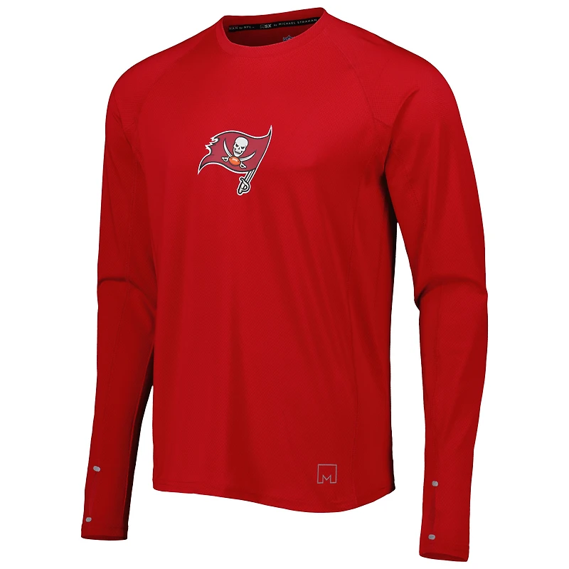 T-shirt raglan à manches longues pour homme MSX by Michael Strahan Rouge Tampa Bay Buccaneers Interval