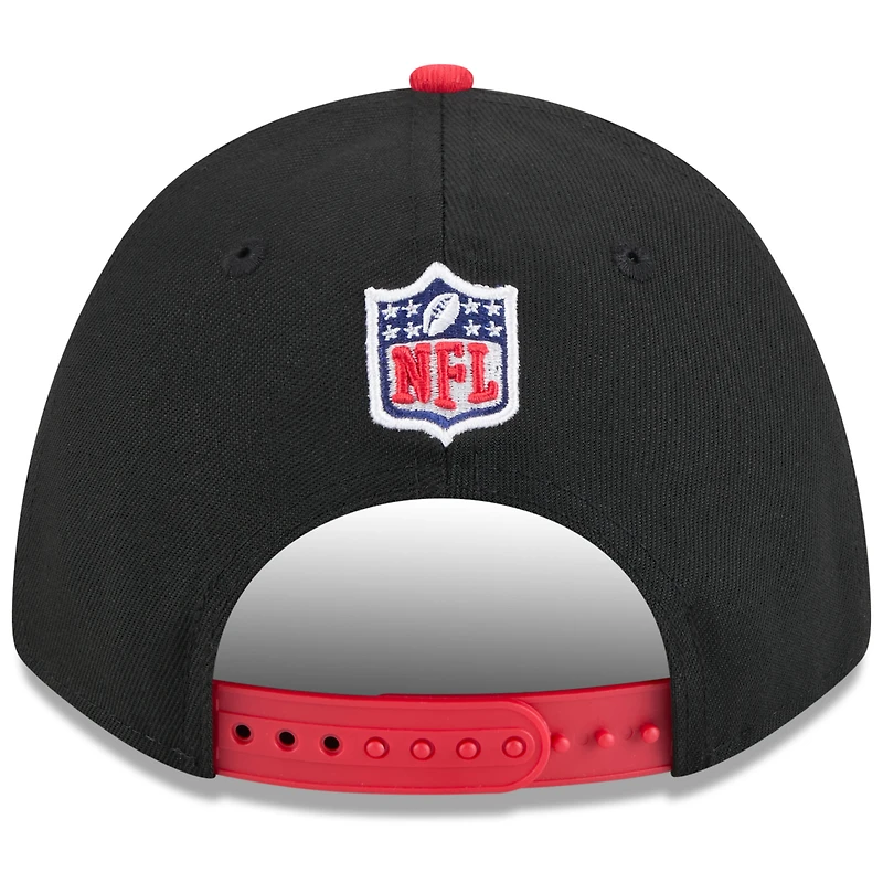 Casquette ajustable New Era 9FORTY M-Crown A-Frame noire/rouge pour homme des Tampa Bay Buccaneers, draft NFL 2025