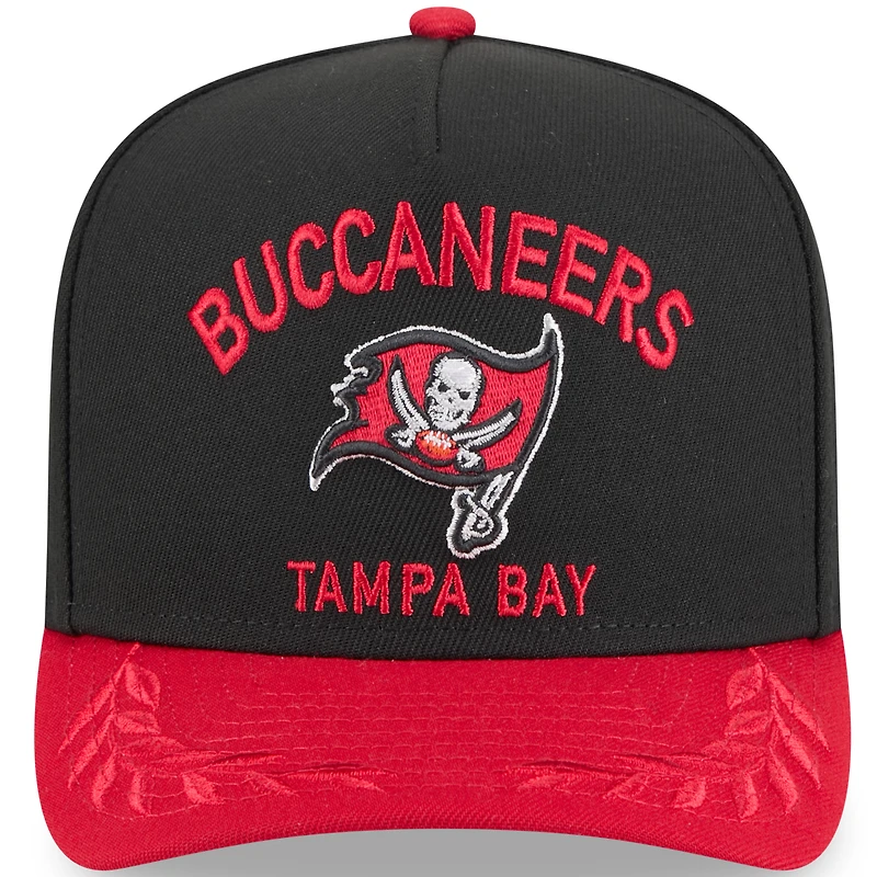 Casquette snapback A-Frame 9FIFTY noire/rouge pour homme des Tampa Bay Buccaneers, draft NFL 2025