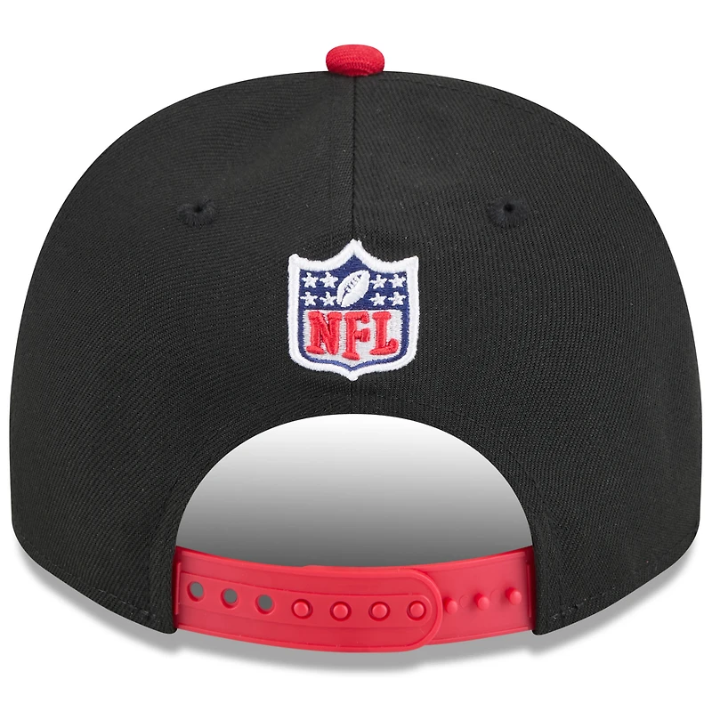 Casquette snapback A-Frame 9FIFTY noire/rouge pour homme des Tampa Bay Buccaneers, draft NFL 2025