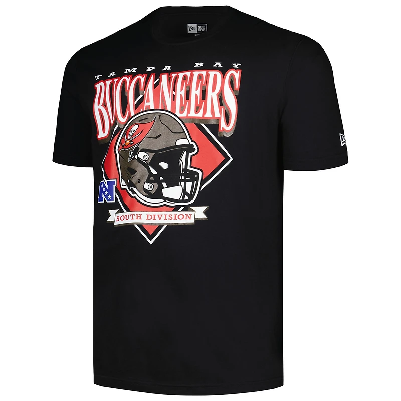 T-shirt noir avec casque Big & Tall des Buccaneers de Tampa Bay New Era pour hommes