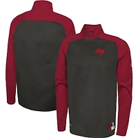 Men's New Era Black Tampa Bay Buccaneers Combine Authentic O-Line Raglan Half-Zip Jacket