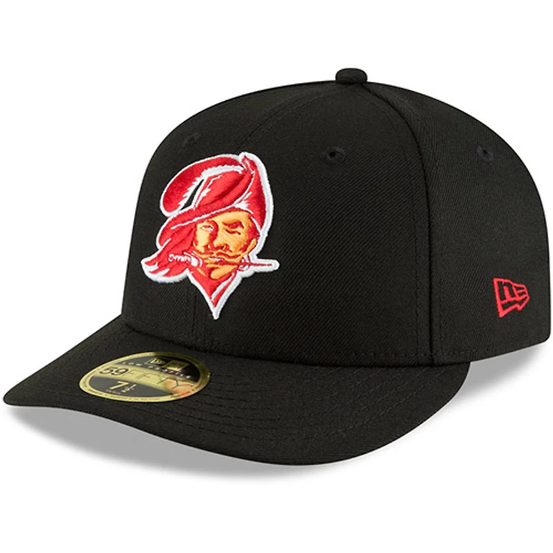 Casquette ajustée noire New Era Tampa Bay Buccaneers Omaha Throwback 59FIFTY pour homme