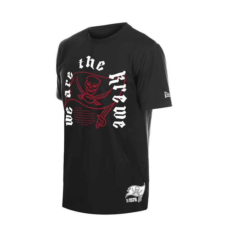 T-shirt New Era noir pour homme Tampa Bay Buccaneers « We are the Krewe Draft »