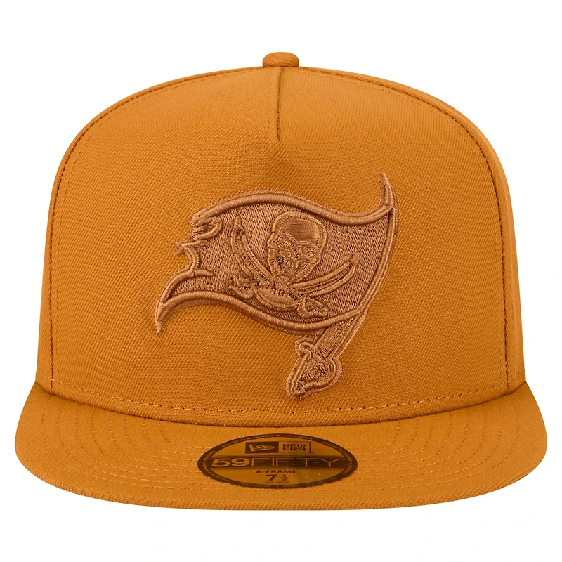 Casquette ajustée A-Frame 59FIFTY marron pour homme, motif Tampa Bay Buccaneers, New Era