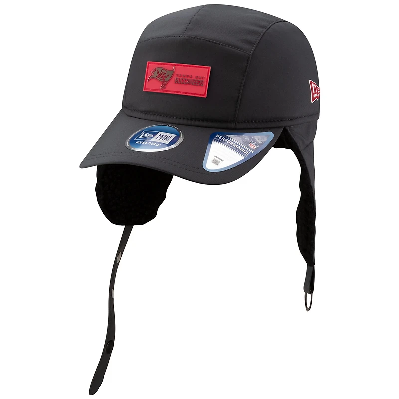 Men's New Era Charcoal Tampa Bay Buccaneers 2025 Sideline Cold Weather Runner Dog Ear Adjustable Hat