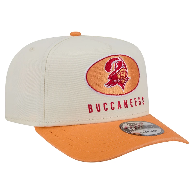 Men's New Era  Cream/Orange Tampa Bay Buccaneers Washed A-Frame 9FIFTY Snapback Hat