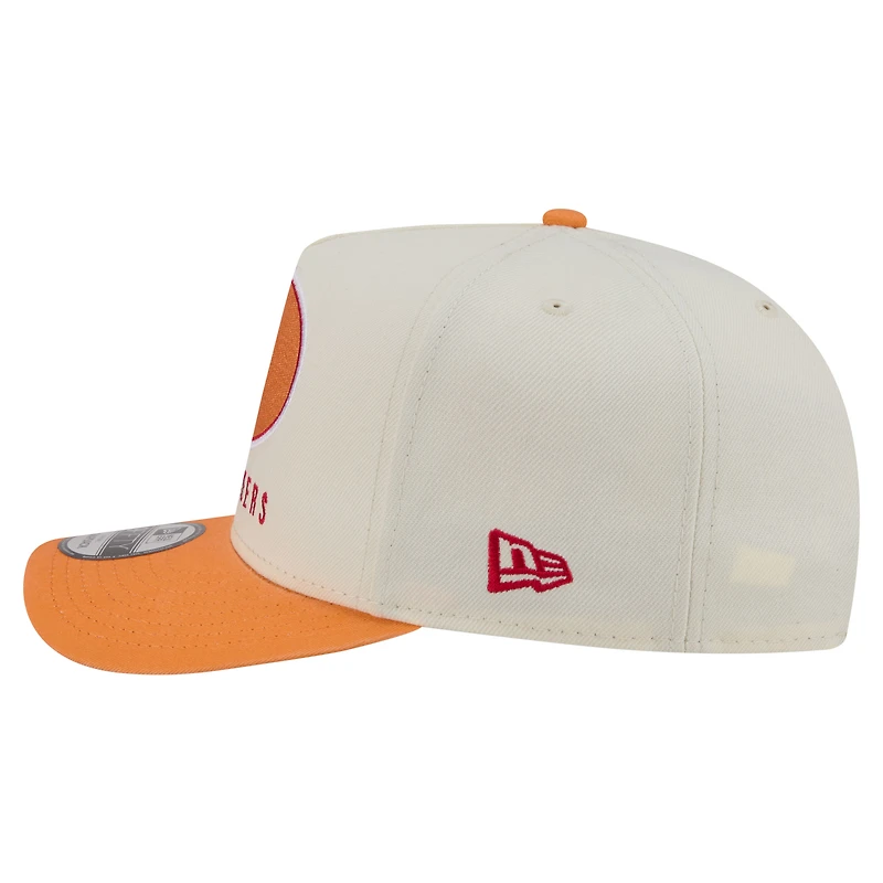 Men's New Era  Cream/Orange Tampa Bay Buccaneers Washed A-Frame 9FIFTY Snapback Hat