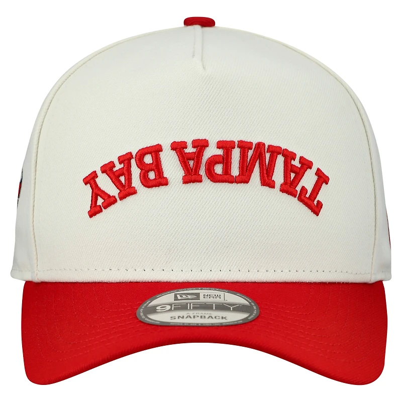 Casquette snapback New Era crème Tampa Bay Buccaneers Upside Down 9FIFTY pour homme