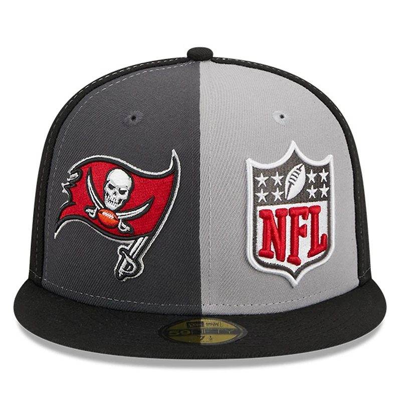 Casquette ajustée 59FIFTY Sideline des Tampa Bay Buccaneers 2023 New Era pour homme, gris/noir