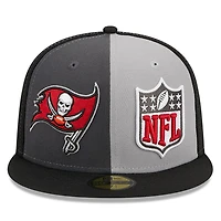 Casquette ajustée 59FIFTY Sideline des Tampa Bay Buccaneers 2023 New Era pour homme, gris/noir