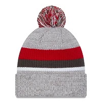 Bonnet en tricot à revers New Era pour hommes, gris chin