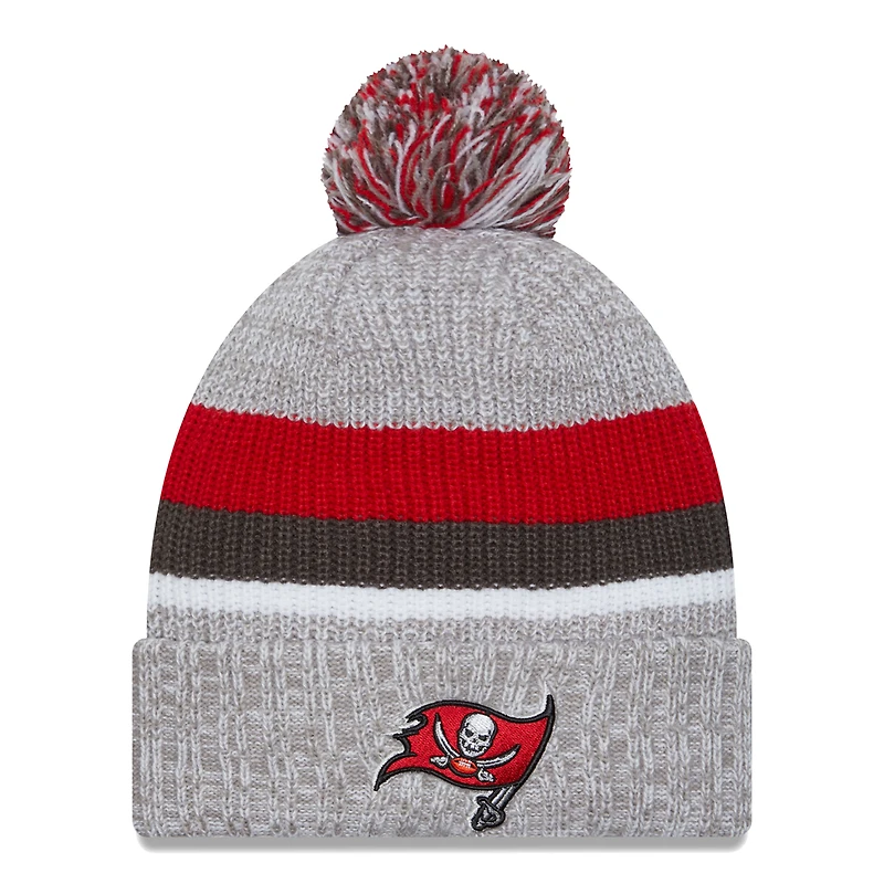 Bonnet en tricot à revers New Era pour hommes, gris chin