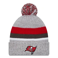 Bonnet en tricot à revers New Era pour hommes, gris chin