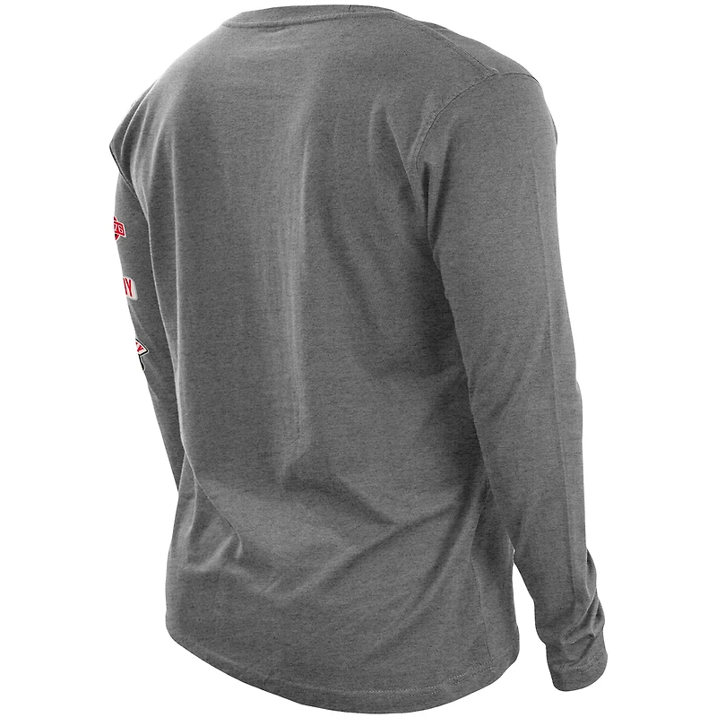 T-shirt à manches longues Hype 2-Hit Tampa Bay Buccaneers New Era gris chiné pour homme