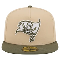 Casquette ajustée New Era 59FIFTY beige clair/olive pour homme, Tampa Bay Buccaneers Color Pack