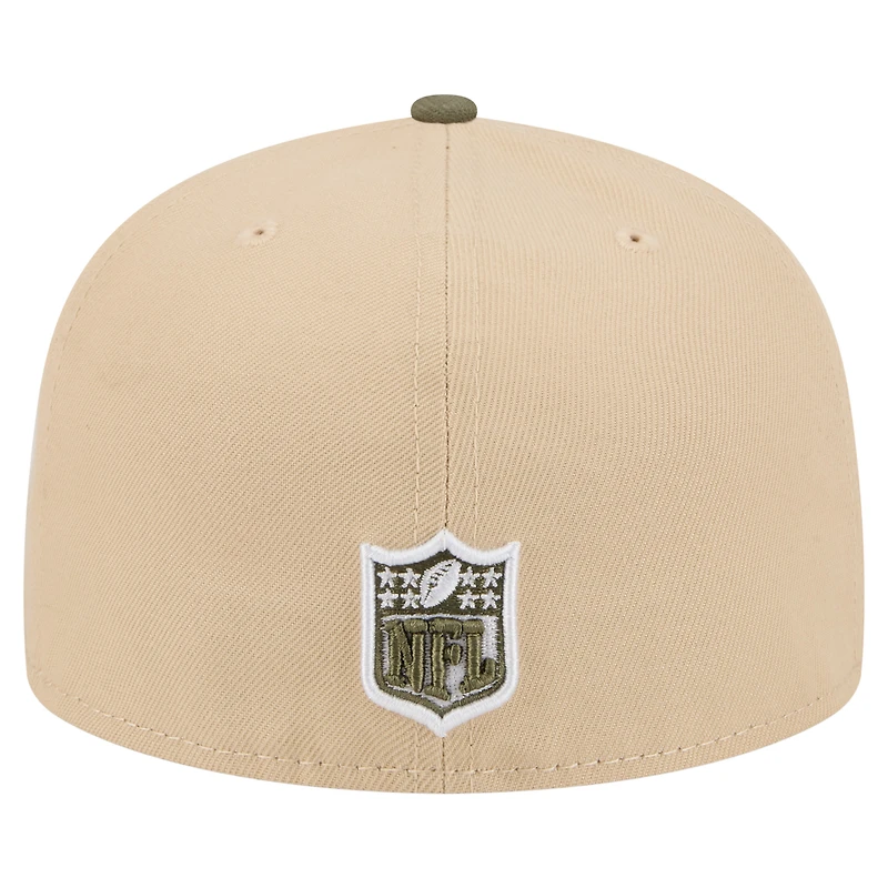 Casquette ajustée New Era 59FIFTY beige clair/olive pour homme, Tampa Bay Buccaneers Color Pack
