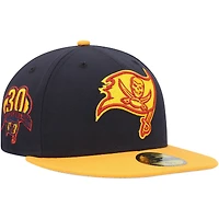 Men's New Era Navy/Gold Tampa Bay Buccaneers 30 Seasons 59FIFTY Fitted Hat