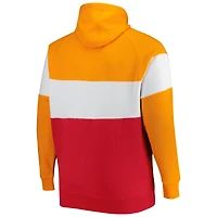 Chandail à capuchon raglan en molleton Big & Tall Throwback des Buccaneers de Tampa Bay orange/rouge New Era pour homme