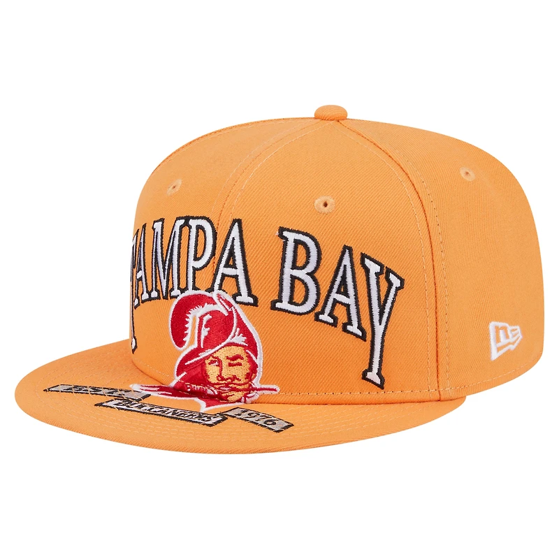 Casquette ajustée surdimensionnée 59FIFTY orange New Era pour homme des Buccaneers de Tampa Bay