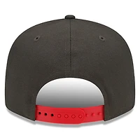 Casquette snapback 9FIFTY New Era pour homme, couleur étain/rouge, écusson latéral, 50e saison des Tampa Bay Buccaneers