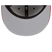 Casquette snapback 9FIFTY New Era pour homme, couleur étain/rouge, écusson latéral, 50e saison des Tampa Bay Buccaneers