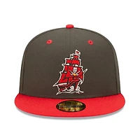 Men's New Era  Pewter/Red Tampa Bay Buccaneers Flipside 2Tone 59FIFTY Fitted Hat