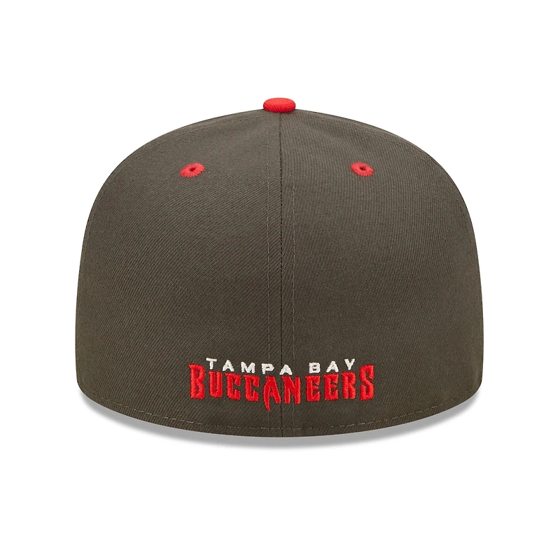 Casquette ajustée New Era Tampa Bay Buccaneers Flipside 2Tone 59FIFTY pour homme, étain/rouge