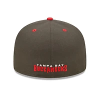 Casquette ajustée New Era Tampa Bay Buccaneers Flipside 2Tone 59FIFTY pour homme, étain/rouge