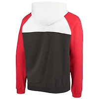 Veste à capuche et fermeture éclair quart de match Tampa Bay Buccaneers Gametime New Era pour homme, étain/blanc