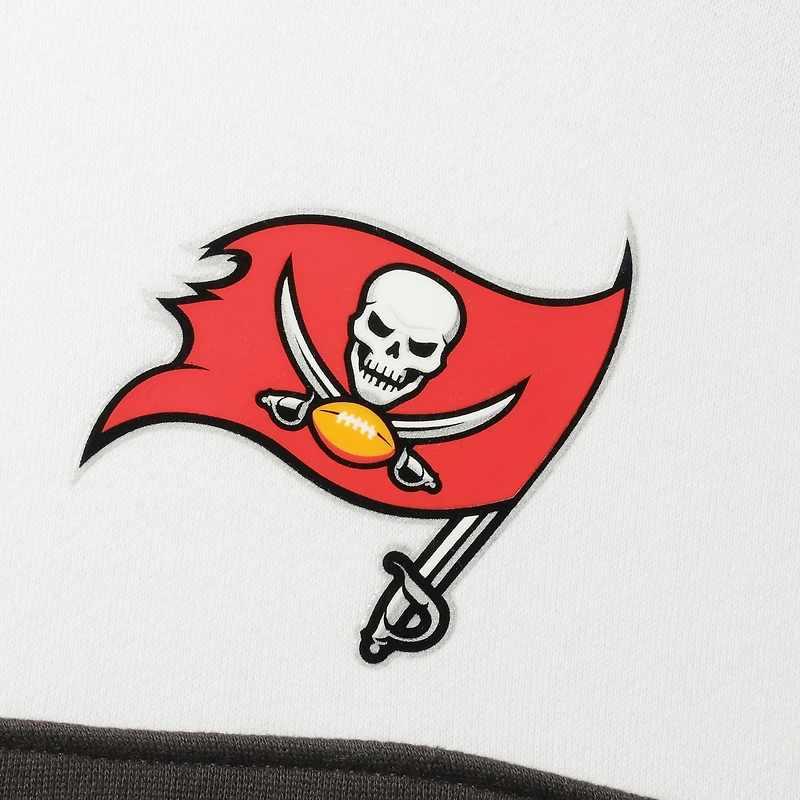 Veste à capuche et fermeture éclair quart de match Tampa Bay Buccaneers Gametime New Era pour homme, étain/blanc